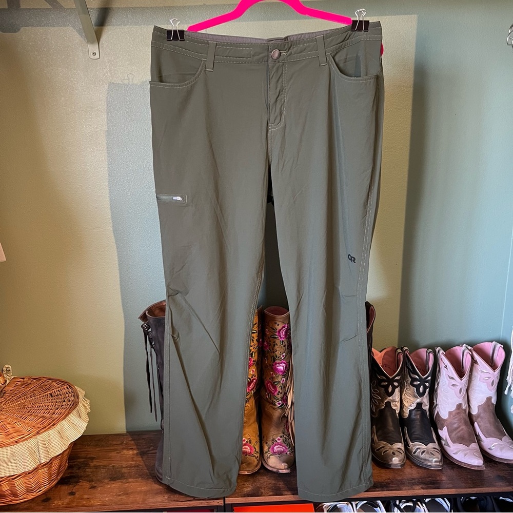 Outdoor Research Women’s Ferrosi Hiking Trail Olive Green Pants 14